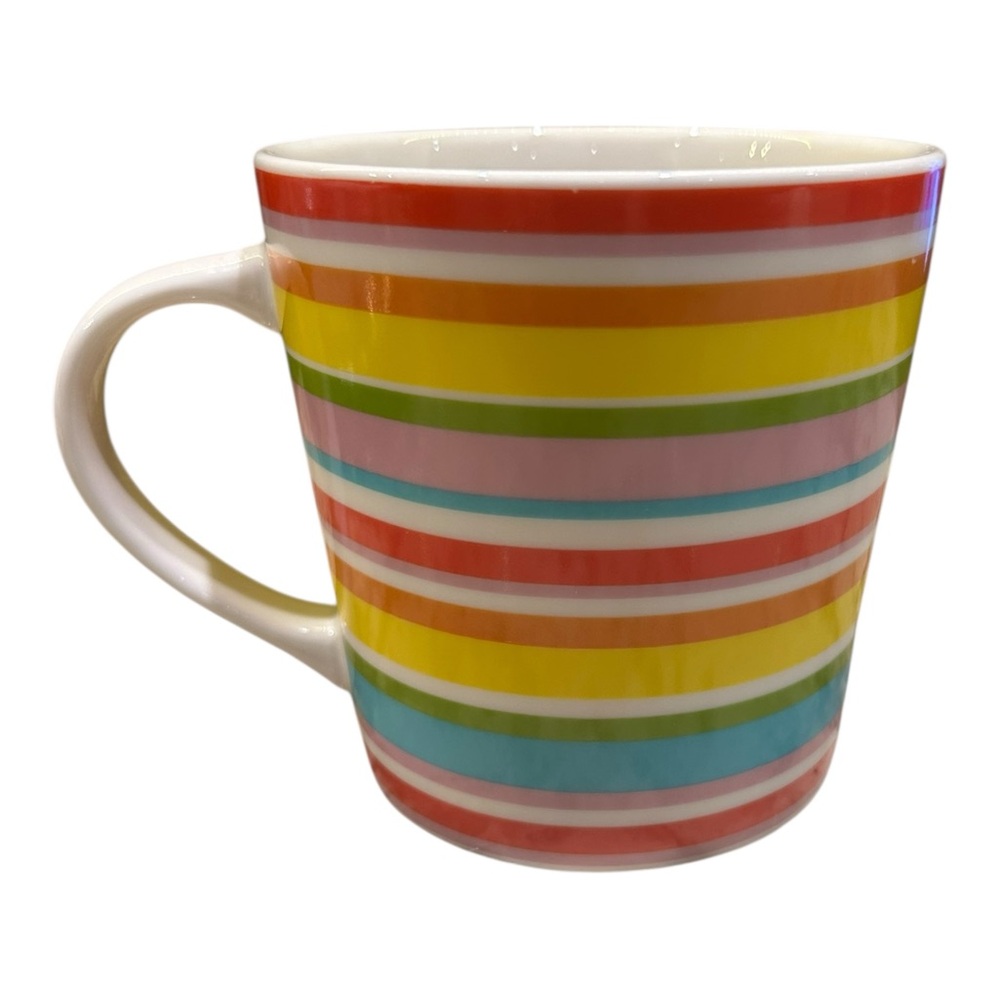 Starbucks Red and Yellow Rainbow Striped Pride Mug 2004